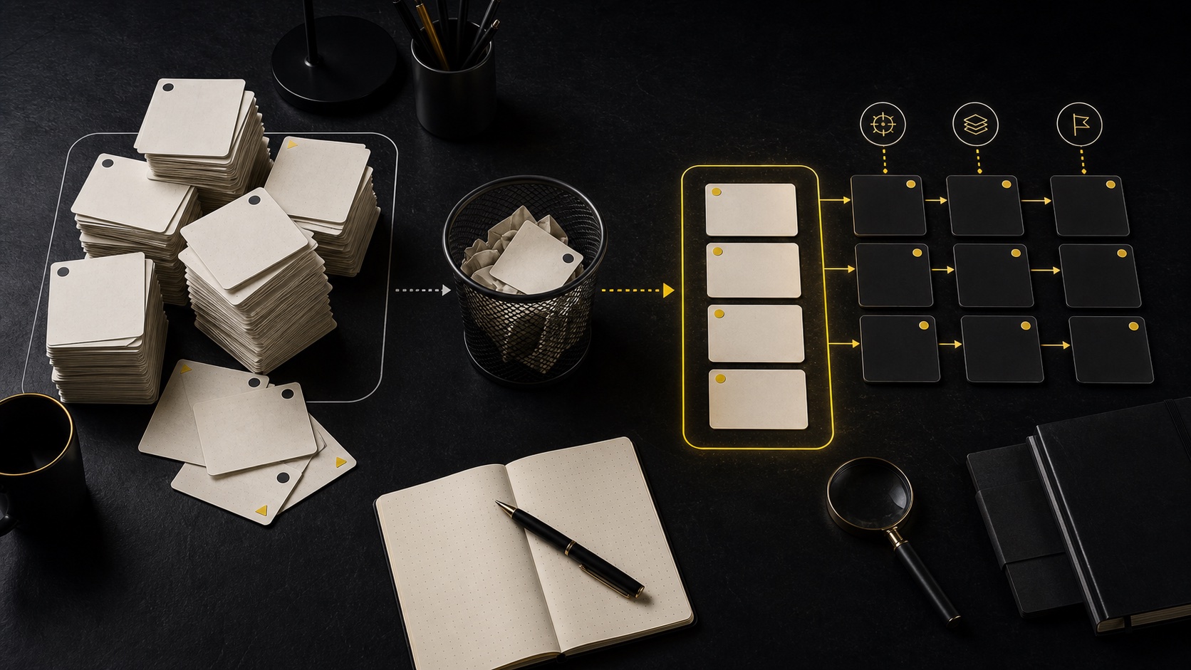 Dark editorial DataTip visual for: Your Backlog Does Not Need More Prioritization. It Needs Curation..