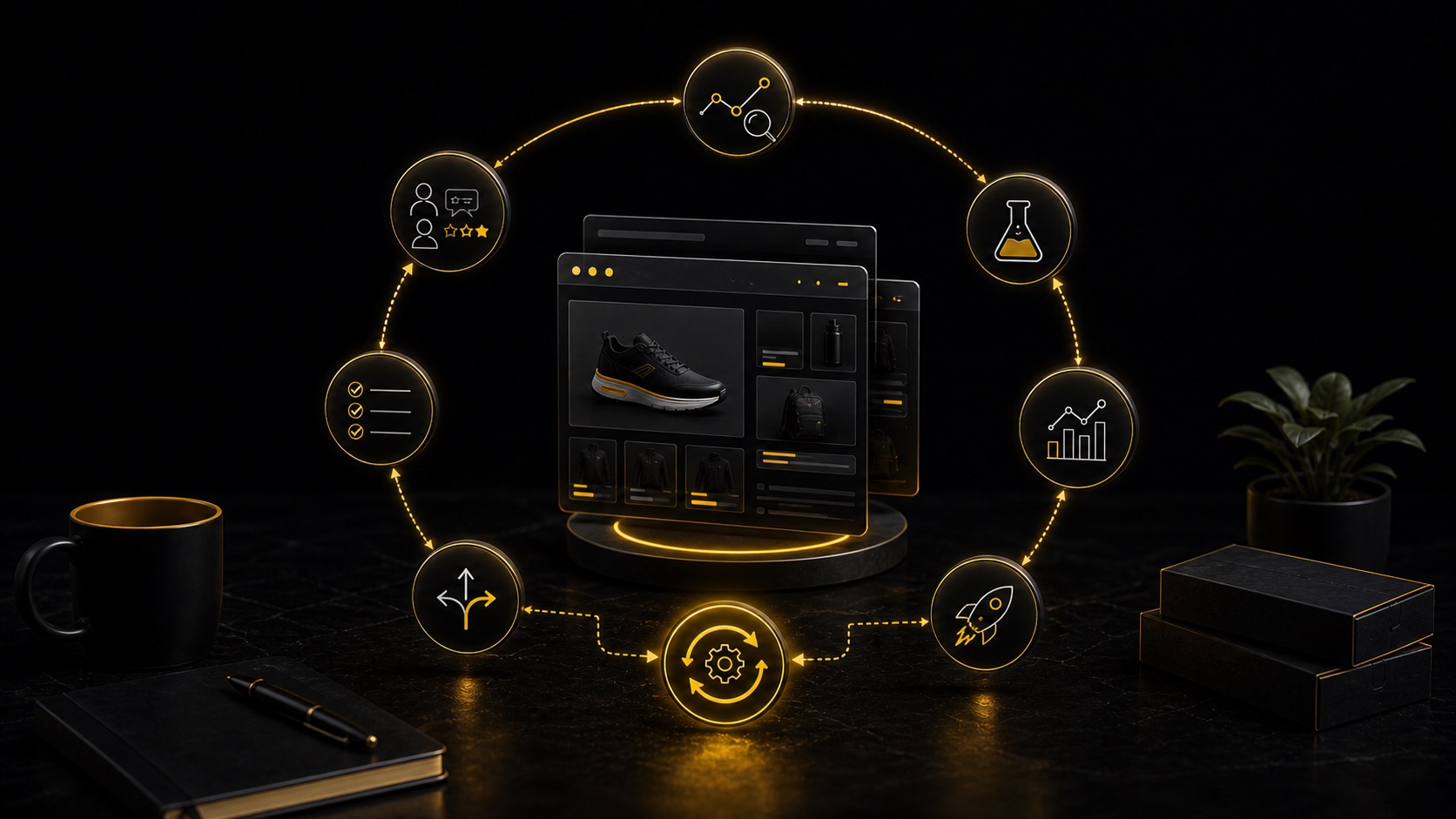 Dark editorial DataTip visual for: Your E-commerce Site Is Never Finished. That Is the Point..